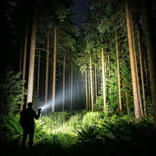 Miniatura 9 de GOODSMANN Foco recargable LED Spot Light Linterna de 2000 lúmenes Impermeable Luces de mano Proyector portátil recargable con silbato de emergencia