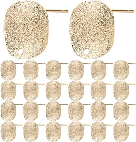 Milisten 30 piezas de aretes de acero inoxidable redondos en blanco para aretes de clavija plana componentes de oreja hallazgos de manualidades