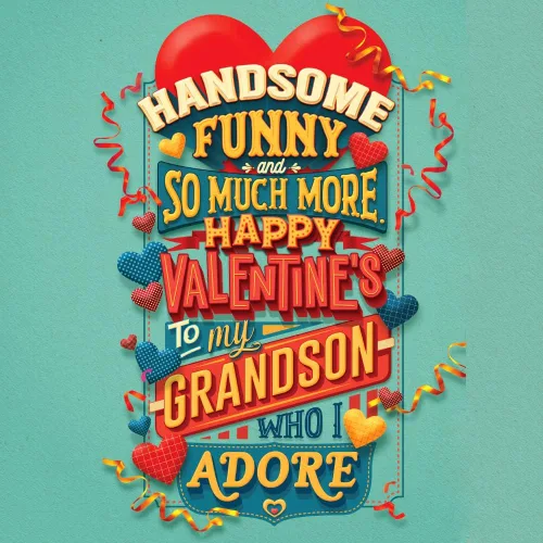 Miniatura 6 de Prime Greetings Tarjeta del día de San Valentín para nieto, hecha en Estados Unidos, ecológica, tarjeta gruesa con sobre de alta calidad de 5 x 7.75