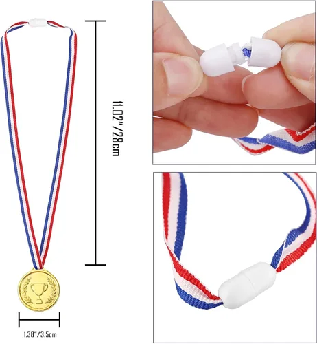 Miniatura 4 de Caydo Gold Medals for Kids, Plastic Medals for Awards Winner Award Medals for Children's Game Prizes, School Sports Games, Competitions, Family