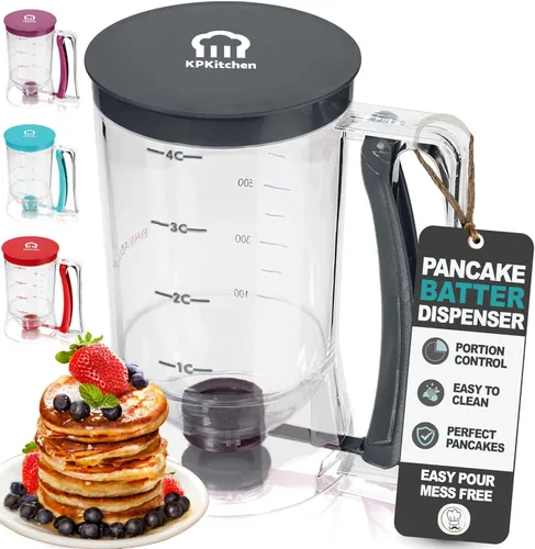 Dispensador de masa para panqueques – Herramienta imprescindible de cocina para panqueques, magdalenas, gofres, mezcla de muffins, pastel y crepé –