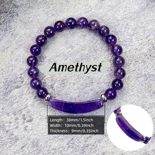 Miniatura 4 de EDEN'S CALL Pulsera elástica de cuentas de cristal curativo de 0.315 in para mujer
