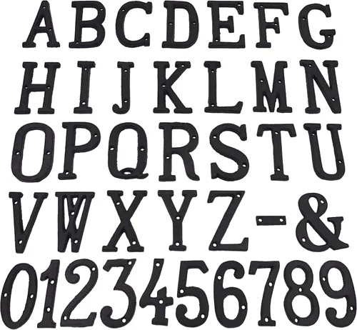 Miniatura 2 de BetLight Letras de dirección de la casa, números innovadores de hierro forjado de 3 pulgadas de alto, letras de buzón de correo fundido a presión