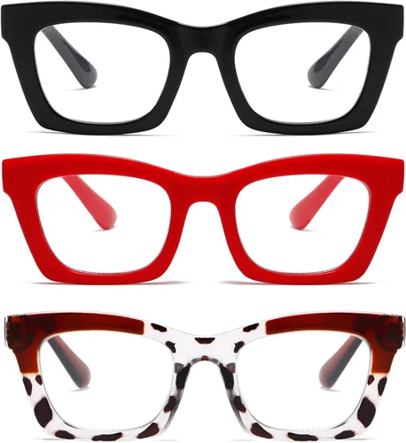 Miniatura 14 de Hubeye Oprah Style - Lentes de lectura para mujeres y hombres, bloqueo de luz azul, para computadora con bisagra de resorte Negro