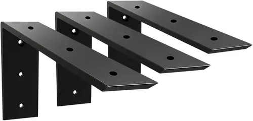 Miniatura 42 de WINKER Soporte para encimera, paquete de 2 unidades resistente de soporte oculto en L para estante de 3/8 pulgadas de grosor, 10 x 6 x 2.5 pulgadas