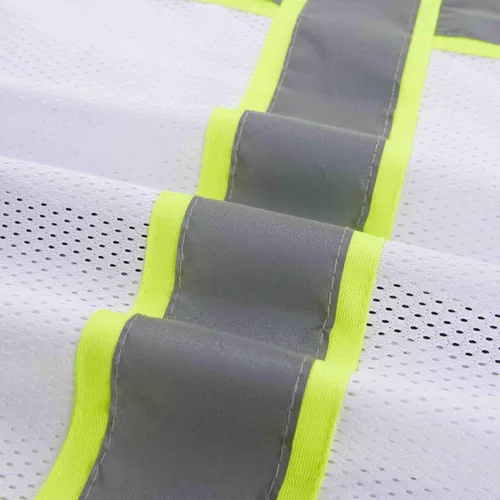 Miniatura 8 de SV2520 - Chaleco de seguridad de malla ultra fresco de lujo, 2 pulgadas reflectante con encuadernación amarilla, cremallera, 9 bolsillos