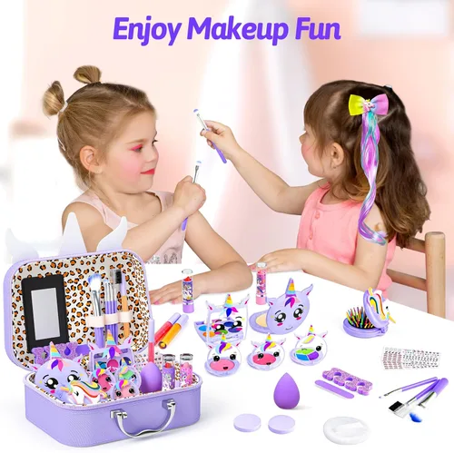Miniatura 3 de Kit de maquillaje para niñas pequeñas, maquillaje de simulación para niños, juego de maquillaje de princesa, juguete para niños, juego de cosméticos