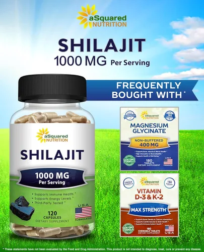 Miniatura 7 de aSquared Nutrition Shilajit 1000mg - 120 cápsulas - Suplemento de extracto puro de shilajit y píldoras complejas en polvo - Ácido húmico natural
