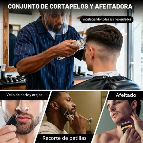 Miniatura 6 de Juego de cortapelos profesional, cortapelos para hombres, recortador de patillas en forma de T, afeitadora eléctrica, kit de salón de belleza