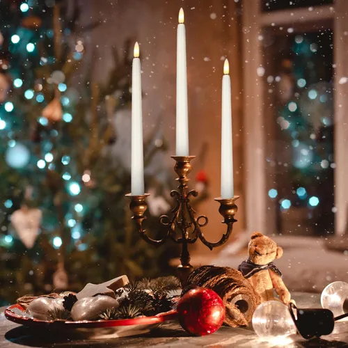 Miniatura 6 de Reginary 36 Piezas Velas Cónicas Sin Llama a Granel de 11" Luces de Plástico LED para Ventana Operadas con Batería Candelabros Sin Control Remoto