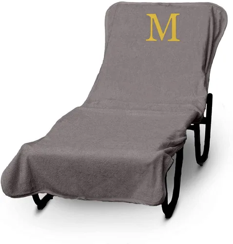 Miniatura 281 de Luxury Hotel & Spa - Funda para Tumbona de Piscina con Monograma, Letras Bordadas en Bloque - Extra Absorbente 100% Algodón Turco - Rizo Suave