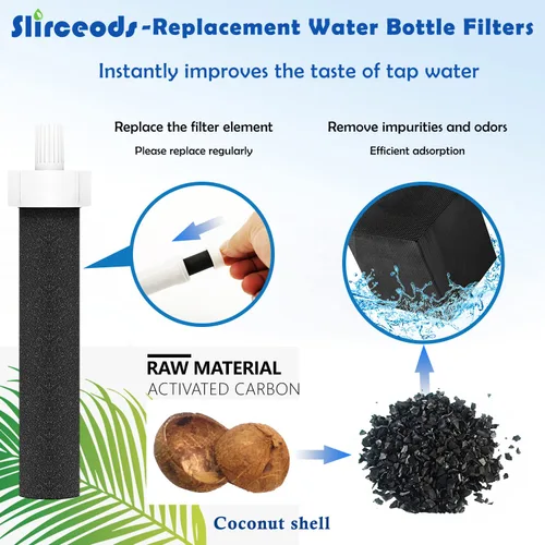 Miniatura 5 de Filtro de botella de agua para botella de filtro de agua de plástico Brita en 26 onzas o 36 onzas y botella de agua de acero inoxidable en 20 onzas