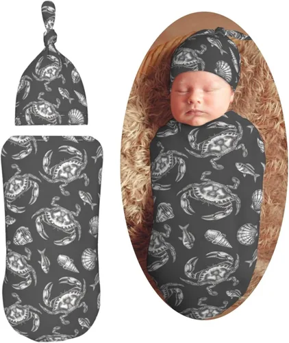 Miniatura 9 de Manta para envolver con pelota de fútbol para recién nacido, con juego de gorro, saco de dormir suave para bebé, elástico y ajustable, mantas