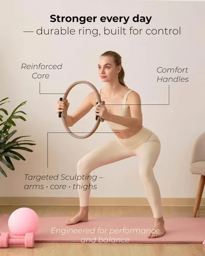 Miniatura 6 de Kit de pilates para mujer - Juego de equipo de pilates para el hogar con anillo, pelota y bandas de resistencia Kit de pilates con accesorios