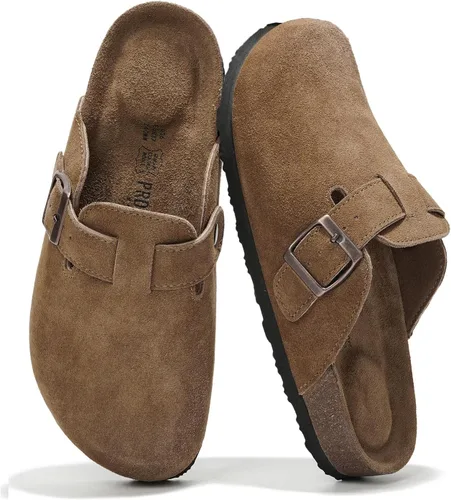 Miniatura 9 de Project Cloud Benton - Zuecos con plantilla de cuero genuino para mujer, pantuflas de espuma viscoelástica con soporte de arco, sandalias de moda