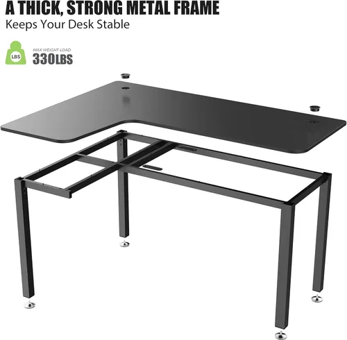 Miniatura 8 de L Desk Eureka Escritorio ergonómico de 60 pulgadas, escritorio de oficina, escritorio para juegos en casa, en forma de L, ordenador de escritorio