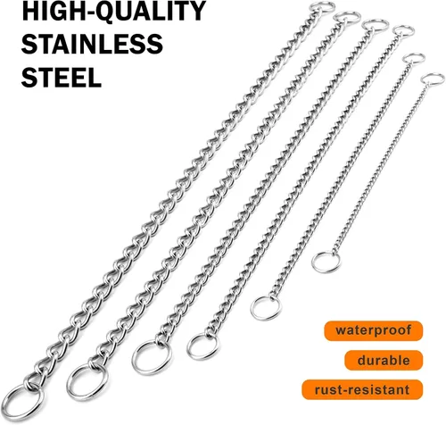 Miniatura 7 de TagME Collar de cadena para perros, collar ajustable a prueba de clima para perros pequeños y cachorros, collar de entrenamiento de mascotas