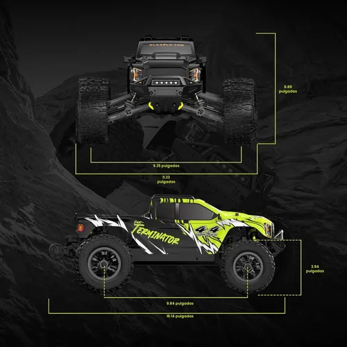 Miniatura 7 de RIAARIO Coches RC sin escobillas 1/10, Monster Truck, 50+ MPH, 4WD, impermeable, fibra de carbono, negro, a partir de 8 años