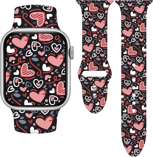 Miniatura 41 de Correa de reloj Holidays compatible con Apple Watch Series 11 10 9 8 7 6 5 4 3 Ultra SE para mujeres y hombres, correa de calabaza de silicona suave