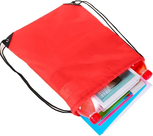 Miniatura 4 de Mochila con cordón a granel Draw String Bags Cinch Bolsa de poliéster, Rojo -, Classic