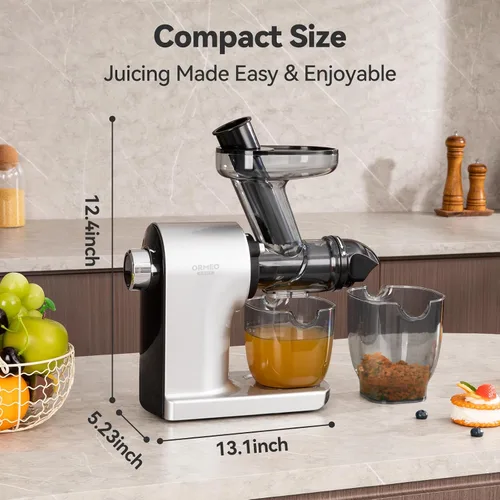 Miniatura 8 de Exprimidores de exprimidores de presión en frío con canal de alimentación grande de 3.60 pulgadas para verduras y frutas, fácil de limpiar, motor