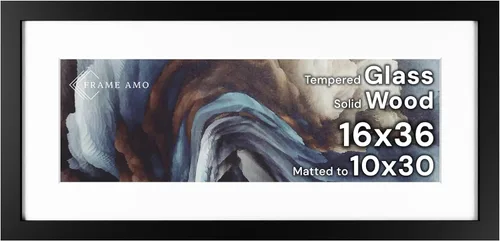 Miniatura 168 de Frame Amo Marco de póster de madera maciza de 13 x 19 pulgadas, color natural, tapete blanco para imagen de 11 x 17 pulgadas, parte frontal