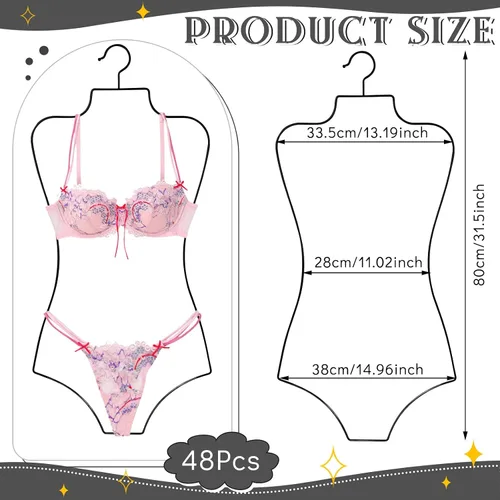 Miniatura 2 de Taiyin Colgador de bikini con forma de cuerpo Perchas de lencería de alambre para pantalla traje de baño traje de baño vestido deslizante