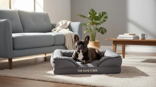 Miniatura 5 de The Dog's Bed - Cama de espuma para perros medianos, Oxford gris, cama para perro lavable con forro impermeable extraíble, base antideslizante
