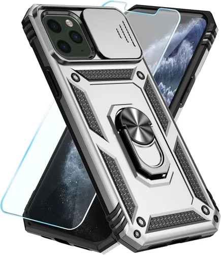 Miniatura 52 de SunStory Funda compatible con iPhone 11 Pro Max con protector de pantalla HD, cubierta de cámara deslizante y soporte de anillo giratorio