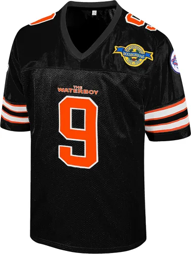 Bobby Boucher #9 The Waterboy Adam Sandler Película Mud Dogs Bourbon Bowl Camiseta de fútbol de Adam Sandler