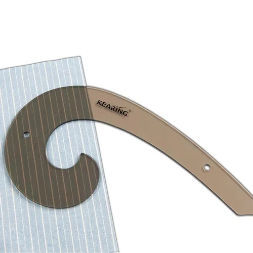 Miniatura 4 de KEARING Regla clásica curva francesa acrílica de 9 pulgadas (9.1 in), varía la forma de curva, regla de curva de medición de cadera transparente