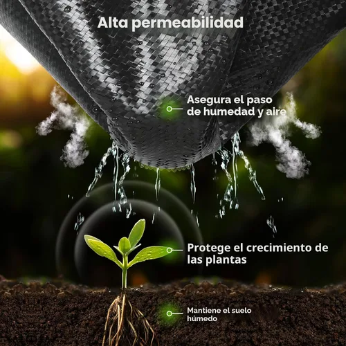 Miniatura 4 de iropro Tela de barrera de malezas de 4 x 300 pies, tela de paisaje de 3.2 onzas, tela de control de barrera de malezas, tela de jardinería