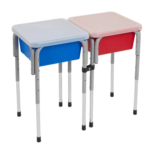 Miniatura 12 de ECR4Kids Mesas modulares de juego con arena y agua con tapas, varios colores, Azul, 1 Azul /Rojo