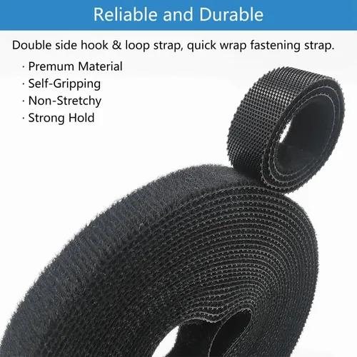 Miniatura 2 de Matenf Correas de gancho y bucle de doble cara, autosujetables, de 1/2 pulgada, cortadas a medida, resistentes, correas de cable de envoltura