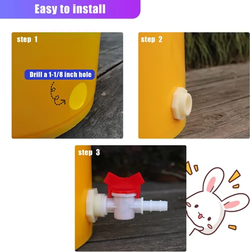 Miniatura 5 de El kit de riego automático para conejo incluye 12 comederos para bebederos de pezón, manguera de identificación inodoro de 32 pies de 5/16 pulgadas