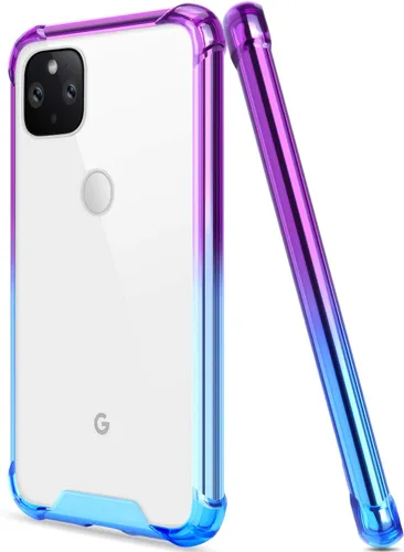 Miniatura 8 de Funda para Google Pixel 5, funda transparente con bonito degradado para teléfono, TPU reforzado, parte trasera de policarbonato duro, funda