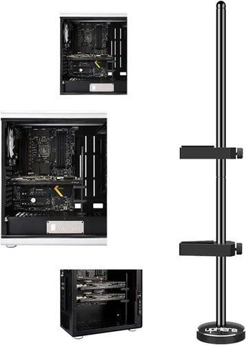Miniatura 10 de upHere Tarjeta gráfica GPU Brace Soporte de tarjeta de video Sag Holder/Holster Bracket, anodizado aluminio aeroespacial negro (G195BK)