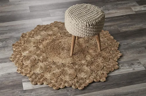 Miniatura 16 de LR Home - Alfombra ovalada de yute natural de 5 x 7 pies para decoración del hogar, alfombras trenzadas para sala de estar, dormitorio, sala