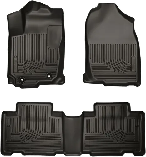 Alfombrillas Husky Liners Weatherbeater | Compatible con Toyota Corolla 2014 - 2019 | Fila delantera y segunda fila, 3 piezas, negro - 99531