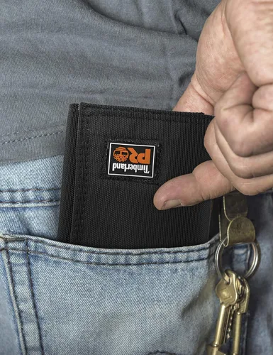 Miniatura 4 de Timberland PRO Cartera triple RFID Cordura de nailon para hombre con ventana de identificación