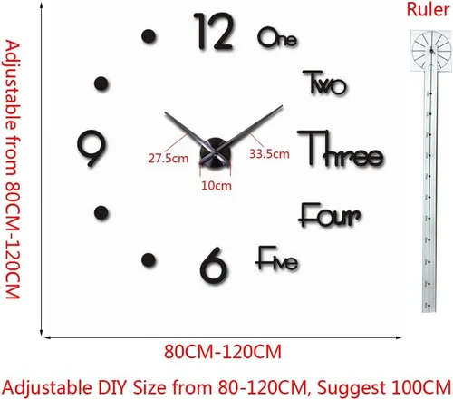 Miniatura 2 de FASHION IN THE CITY - Reloj 3D de pared adhesivo sin marco para decoración de salón, dormitorio, oficina