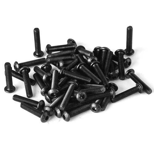Miniatura 4 de Tornillos de cabeza de botón M4-0.028 x 0.315 in, acero de aleación de grado 10.9, acabado de óxido negro, unidad de enchufe Allen, máquina métrica