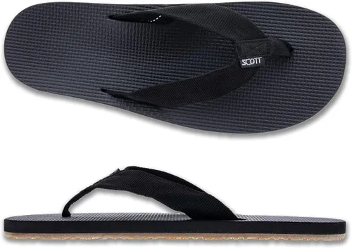 Miniatura 3 de Scott Hawaii Paha - Sandalias flexibles para hombre, sandalias de goma negras duraderas, tallas 7-14