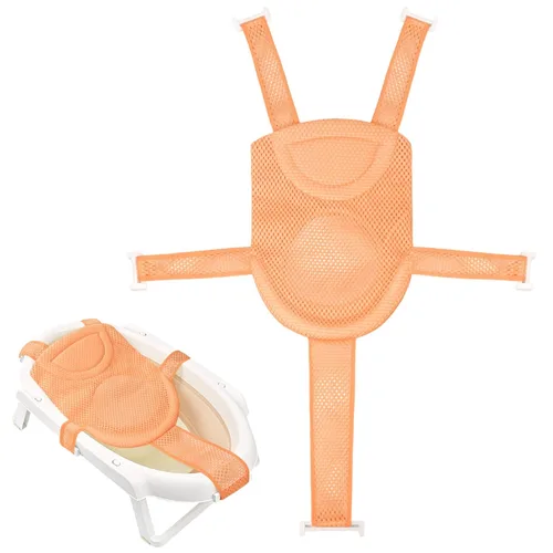 Miniatura 9 de Colorlife Asiento de Baño para Bebé con Malla de Apoyo, Asiento de Baño para Bebé, Ajustable, Cómodo, Antideslizante, Malla de Ducha de Cinco Puntos