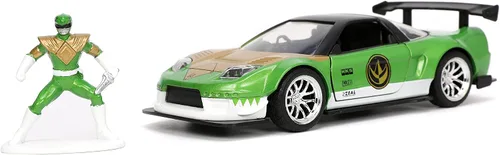 Miniatura 5 de Jada Toys Power Rangers 1:32 2002 Honda NSX Type-R Japan Spec - Auto fundido a presión con figura de Ranger verde de 1.65 pulgadas, juguetes