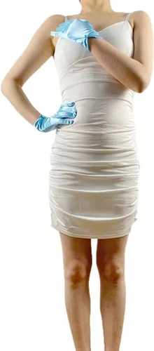 Miniatura 40 de Vestido de novia de satén para mujer, fiesta de ópera, guantes de los años 20, guantes hasta la muñeca