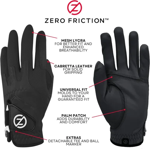 Miniatura 2 de Zero Friction Cabretta Elite - Guantes de golf para hombre, ajuste universal