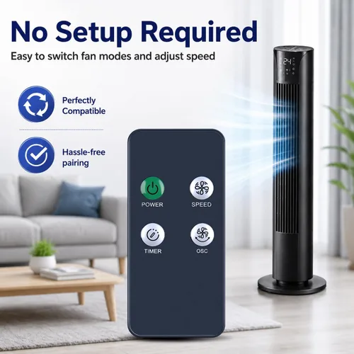 Miniatura 4 de ZWP Mando a distancia de repuesto compatible con ventilador de torre digital Holmes 36" 32510021