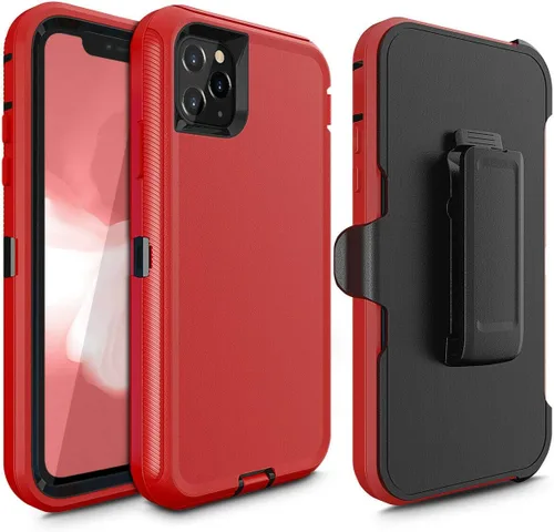 Miniatura 8 de Defender - Funda diseñada para iPhone 13 Pro Max, funda protectora híbrida a prueba de golpes, diseño de doble capa, cubierta de clip para cinturón