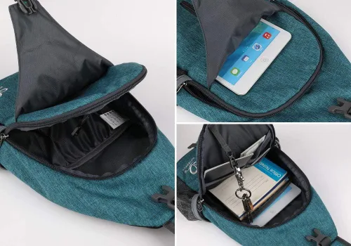 Miniatura 153 de WATERFLY Bolsa pequeña de senderismo: mochila cruzada para el pecho, mochila para hombres y mujeres con correa de hombro agradable a la piel